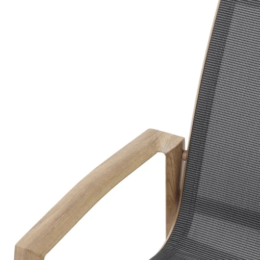 Bissolo Casa Sedie In Ferro E Metallo<Vendita online di SEDIA MOD. AXANT ALLUMINIO EFFETTO LEGNO E TEXTILENE ANTRACITE
