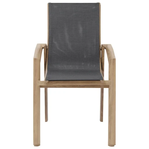 Bissolo Casa Sedie In Ferro E Metallo<Vendita online di SEDIA MOD. AXANT ALLUMINIO EFFETTO LEGNO E TEXTILENE ANTRACITE