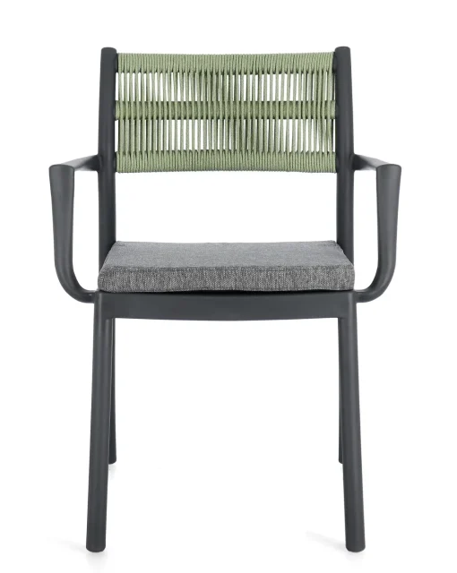 Bissolo Casa Sedie In Plastica E Resina<Vendita online di SEDIA MOD. ALVIN IN POLIPROPILENE ANTRACITE E CORDA VERDE