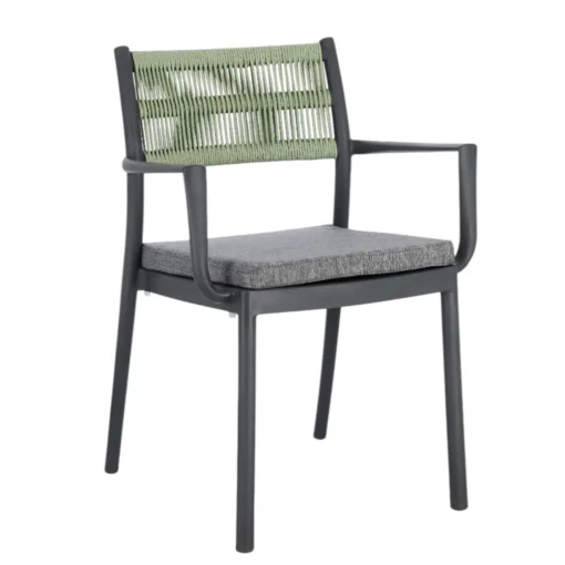 Bissolo Casa Sedie In Plastica E Resina<Vendita online di SEDIA MOD. ALVIN IN POLIPROPILENE ANTRACITE E CORDA VERDE