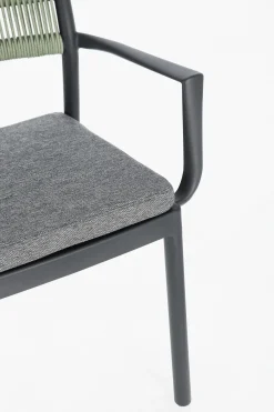 Bissolo Casa Sedie In Plastica E Resina<Vendita online di SEDIA MOD. ALVIN IN POLIPROPILENE ANTRACITE E CORDA VERDE