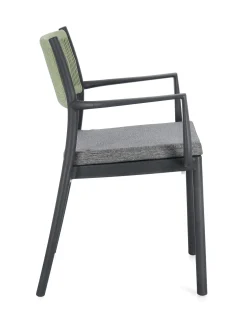 Bissolo Casa Sedie In Plastica E Resina<Vendita online di SEDIA MOD. ALVIN IN POLIPROPILENE ANTRACITE E CORDA VERDE