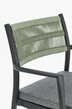 Bissolo Casa Sedie In Plastica E Resina<Vendita online di SEDIA MOD. ALVIN IN POLIPROPILENE ANTRACITE E CORDA VERDE