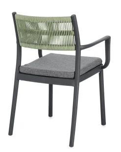 Bissolo Casa Sedie In Plastica E Resina<Vendita online di SEDIA MOD. ALVIN IN POLIPROPILENE ANTRACITE E CORDA VERDE