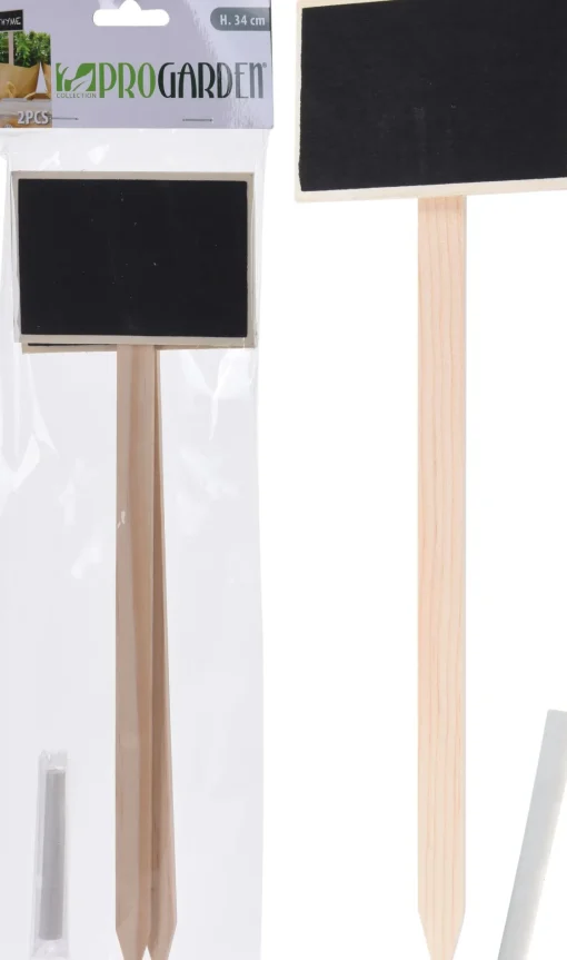 Bissolo Casa Articoli Per Giardinaggio<Vendita online di SET 2 PICK IN LEGNO PER PIANTE CON GESSO H. 34CM