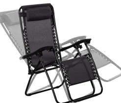 Bissolo Casa Set Bistrò<Vendita online di SET 2 POLTRONE RELAX PIEGHEVOLI CON TAVOLINO IN ACCIAIO NERO E TEXTILENE NERO
