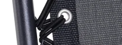 Bissolo Casa Set Bistrò<Vendita online di SET 2 POLTRONE RELAX PIEGHEVOLI CON TAVOLINO IN ACCIAIO NERO E TEXTILENE NERO