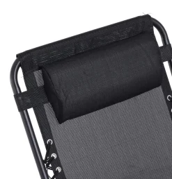 Bissolo Casa Set Bistrò<Vendita online di SET 2 POLTRONE RELAX PIEGHEVOLI CON TAVOLINO IN ACCIAIO NERO E TEXTILENE NERO