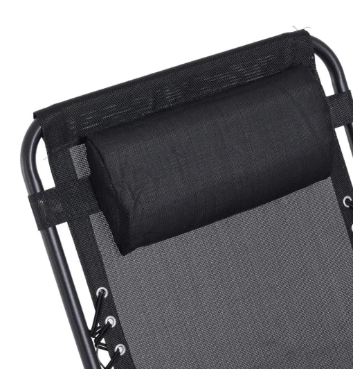 Bissolo Casa Set Bistrò<Vendita online di SET 2 POLTRONE RELAX PIEGHEVOLI CON TAVOLINO IN ACCIAIO NERO E TEXTILENE NERO