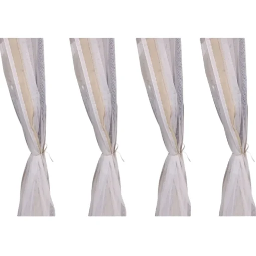 Bissolo Casa Gazebi E Accessori<Vendita online di SET 4 TENDE ZANZARIERE PER GAZEBO YF3236B MT 3X3 BIANCO CON FASCIA BEIGE