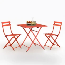 Bissolo Casa Set Bistrò<Vendita online di SET BISTRO' TAVOLO E 2 SEDIE PIEGHEVOLE IN METALLO BEGONIA