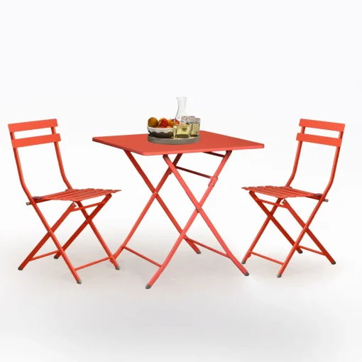 Bissolo Casa Set Bistrò<Vendita online di SET BISTRO' TAVOLO E 2 SEDIE PIEGHEVOLE IN METALLO BEGONIA