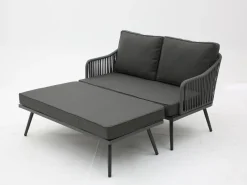 Bissolo Casa Salotti E Salottini<Vendita online di SET DIVANETTO + PANCA IN METALLO E CORDA ANTRACITE