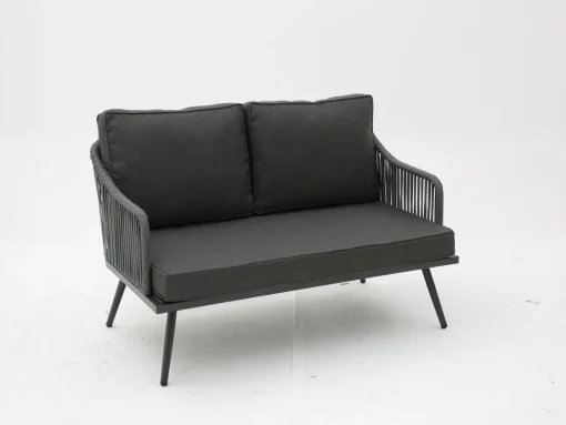 Bissolo Casa Salotti E Salottini<Vendita online di SET DIVANETTO + PANCA IN METALLO E CORDA ANTRACITE
