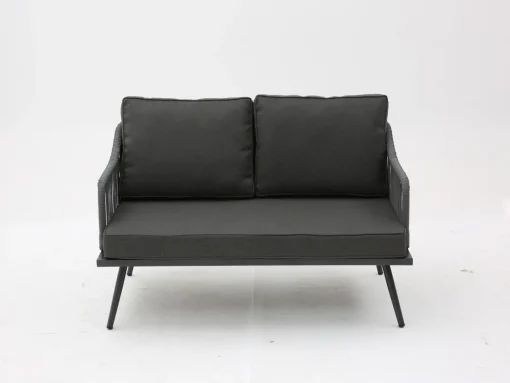 Bissolo Casa Salotti E Salottini<Vendita online di SET DIVANETTO + PANCA IN METALLO E CORDA ANTRACITE