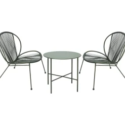 Bissolo Casa Set Tavoli E Sedie<Vendita online di SET GIARDINO TAVOLO + 2 SEDIE IN METALLO E CORDA VERDE OLIVA