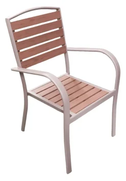 Bissolo Casa Set Tavoli E Sedie<Vendita online di SET TAVOLO + 6 SEDIE IN ALLUMINIO TORTORA E PVC EFFETTO LEGNO NATURALE