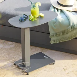 Bissolo Casa Tavolini E Carrelli<Vendita online di TAVOLINO LATERALE VENUZIA IN ALLUMINIO GRIGIO GRAFITE