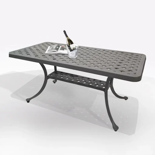 Bissolo Casa Tavolini E Carrelli<Vendita online di TAVOLINO ROSIE 107X54 CM IN ALLUMINIO PRESSOFUSO ANTRACITE