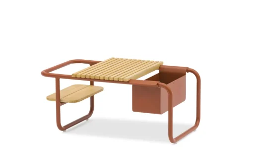 Bissolo Casa Tavolini E Carrelli<Vendita online di TAVOLINO MOD. SUNSET CM 83,3X46,5 TERRACOTTA E NATURALE
