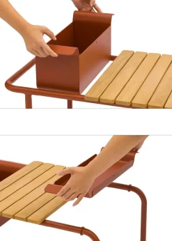 Bissolo Casa Tavolini E Carrelli<Vendita online di TAVOLINO MOD. SUNSET CM 83,3X46,5 TERRACOTTA E NATURALE