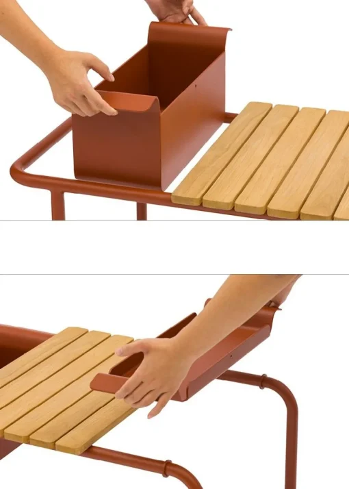 Bissolo Casa Tavolini E Carrelli<Vendita online di TAVOLINO MOD. SUNSET CM 83,3X46,5 TERRACOTTA E NATURALE