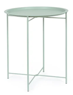 Bissolo Casa Tavolini E Carrelli<Vendita online di TAVOLINO MOD. WISSANT DIAM. CM 46 IN METALLO VERDE SALVIA