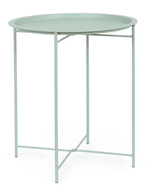 Bissolo Casa Tavolini E Carrelli<Vendita online di TAVOLINO MOD. WISSANT DIAM. CM 46 IN METALLO VERDE SALVIA
