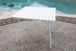Bissolo Casa Tavoli In Ferro E Metallo<Vendita online di TAVOLO MOD. SANTORINI CM 90X90 H. 74 IN ACCIAIO BIANCO