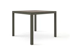 Bissolo Casa Tavoli In Ferro E Metallo<Vendita online di TAVOLO FISSO MOD. ELLA CM 90X90 H.75 IN ALLUMINIO TORTORA E VETRO