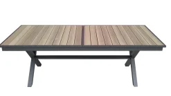 Bissolo Casa Tavoli In Ferro E Metallo<Vendita online di TAVOLO ALL. CM 227X100 ALLUMINIO ANTRACITE CON PIANO EFFETTO LEGNO