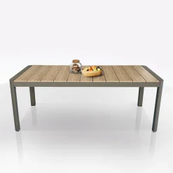 Bissolo Casa Tavoli In Ferro E Metallo<Vendita online di TAVOLO ALL. CM 204X95 ALLUMINIO TAUPE E POLYWOOD