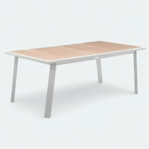 Bissolo Casa Tavoli In Ferro E Metallo<Vendita online di TAVOLO ALL. CM 220X76 METALLO BIANCO E PIANO EFFETTO LEGNO