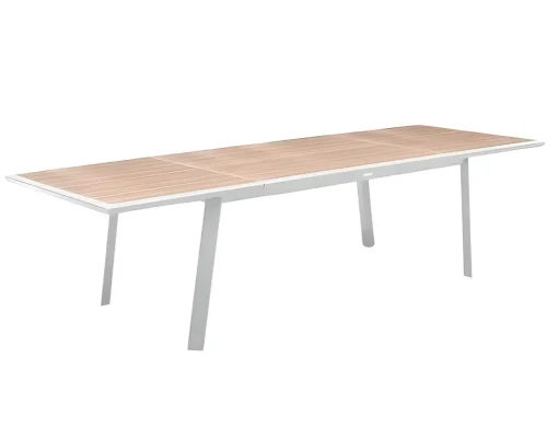 Bissolo Casa Tavoli In Ferro E Metallo<Vendita online di TAVOLO ALL. CM 220X76 METALLO BIANCO E PIANO EFFETTO LEGNO
