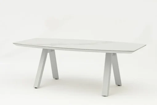 Bissolo Casa Tavoli In Ferro E Metallo<Vendita online di TAVOLO FISSO CM 210X106 METALLO BIANCO E PIANO EFFETTO MARMO