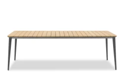Bissolo Casa Tavoli In Ferro E Metallo<Vendita online di TAVOLO FISSO TIMO CM 240X100 METALLO ANTRACITE E LEGNO DI TEAK