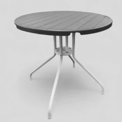 Bissolo Casa Tavoli In Ferro E Metallo<Vendita online di TAVOLO DIAM CM 80 METALLO BIANCO E PLASTICA EFFETTO LEGNO ANTRACITE