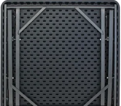 Bissolo Casa Tavoli In Ferro E Metallo<Vendita online di TAVOLO CM 78X78 METALLO E PLASTICA EFFETTO LEGNO/RATTAN NERO