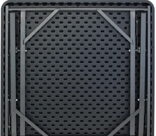 Bissolo Casa Tavoli In Ferro E Metallo<Vendita online di TAVOLO CM 78X78 METALLO E PLASTICA EFFETTO LEGNO/RATTAN NERO