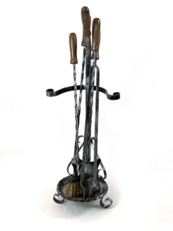 Bissolo Casa Articoli Per Caminetto<Vendita online di TRESPOLO A CUCCHIAIO IN FERRO VERNICIATO H. 77CM