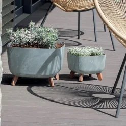 Bissolo Casa Vasi<Vendita online di VASO GRACIA SQUARE EFFETTO CEMENTO 39X39X27CM CREMA