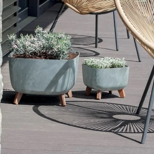 Bissolo Casa Vasi<Vendita online di VASO GRACIA SQUARE EFFETTO CEMENTO 39X39X27CM CREMA