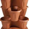 Bissolo Casa Vasi<Vendita online di VASO TRIFOGLIO: SET 3 VASI + SOTTOVASO COLOR TERRACOTTA