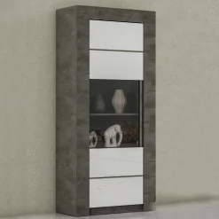 Bissolo Casa Credenze E Vetrine<VETRINA 1 ANTA MOD. CAPRI OSSIDO E BIANCO LUCIDO: vendita online VETRINA 1 ANTA MOD. CAPRI OSSIDO E BIANCO LUCIDO in offerta