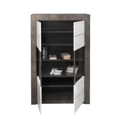 Bissolo Casa Credenze E Vetrine<VETRINA 2 ANTE MOD. CAPRI OSSIDO E BIANCO LUCIDO in vendita online