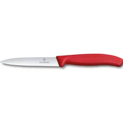 Bissolo Casa Posate Coltelli<VICTORINOX - SPELUCCHINO ONDULATO ROSSO LINEA SWISS CLASSIC 8CM
