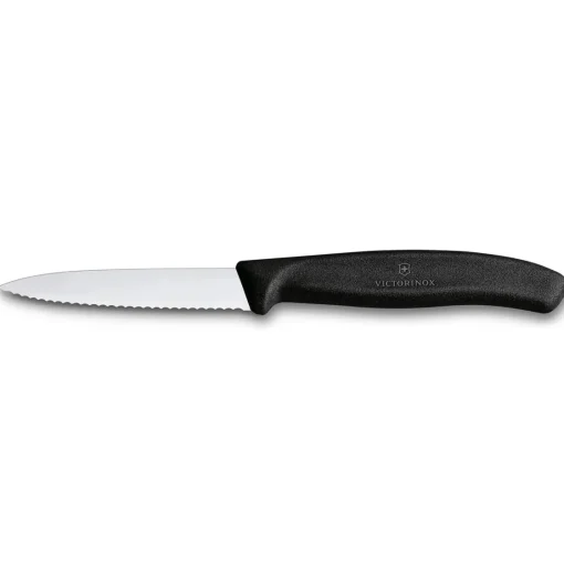 Bissolo Casa Posate Coltelli<VICTORINOX - SPELUCCHINO ONDULATO NERO LINEA SWISS CLASSIC 8CM