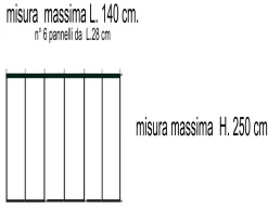 Bissolo Casa Zanzariere<ZANZARIERA A STRISCE NERA LINEA STANDARD ECCO STRIP 140X250CM : vendita online ZANZARIERA A STRISCE NERA LINEA STANDARD ECCO STRIP 140X250CM in offerta