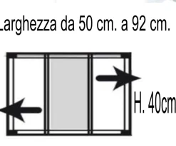 Bissolo Casa Zanzariere<ZANZARIERA ESTENSIBILE BIANCA LINEA STANDARD TELESIO 50X40CM : vendita online ZANZARIERA ESTENSIBILE BIANCA LINEA STANDARD TELESIO 50X40CM in offerta