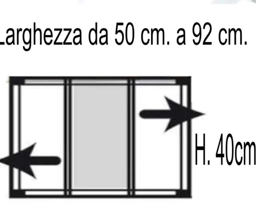 Bissolo Casa Zanzariere<ZANZARIERA ESTENSIBILE BIANCA LINEA STANDARD TELESIO 50X40CM : vendita online ZANZARIERA ESTENSIBILE BIANCA LINEA STANDARD TELESIO 50X40CM in offerta